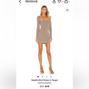 Camila Coelho Saddie Mini Dress in Taupe